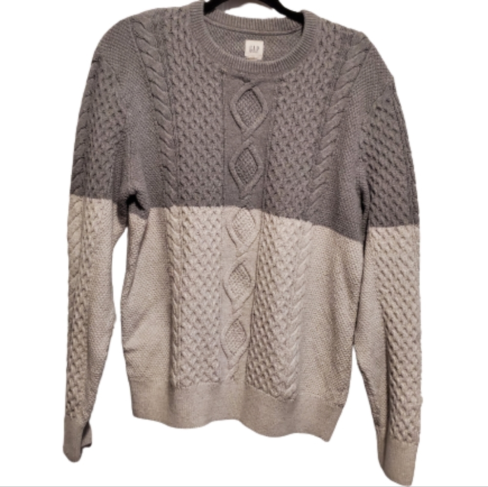 Gap Grey Colorblock Sweater Size Large